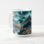 Camping Szene mit Bergen und Zelt Kaffeetasse (Vorderseite Links)