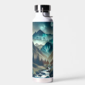 Camping Szene mit Bergen und Zelt Trinkflasche (Links)