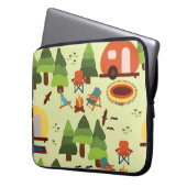 Camping-Szene, nahtlos Vintages Muster Laptopschutzhülle (Vorderseite Links)