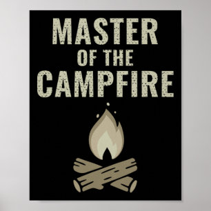 Camping-T-Shirt Meister des Lagerfeuers Geschenk Poster