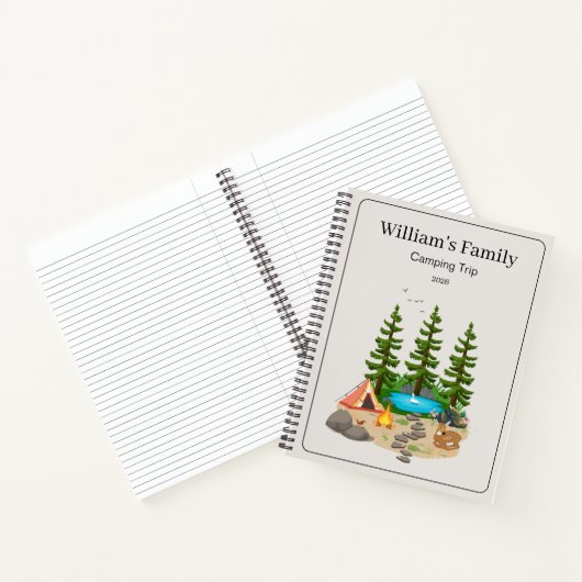 Camping-Tagebuch mit Camping-Illustration Notizblock (Innenseite)