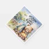 Camping Teddy Bär Camper essen Schlaf wiederholen Serviette (Ecke)