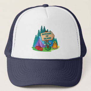 CAMPING TENT BEWARE BÄREN TRUCKER HAT TRUCKERKAPPE