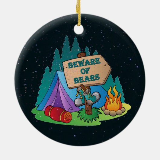CAMPING TENT BEWARE BEARS ORNAMENT (Hinten)