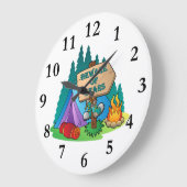 CAMPING TENT BEWARE BEARS WALL CLOCK GROßE WANDUHR (Winkel)