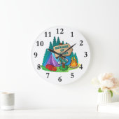 CAMPING TENT BEWARE BEARS WALL CLOCK GROßE WANDUHR (Zuhause)