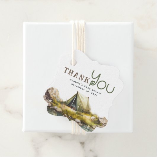 Camping Tent Wild Nature Scene Vielen Dank für Ihr Geschenkanhänger (Beispiel)