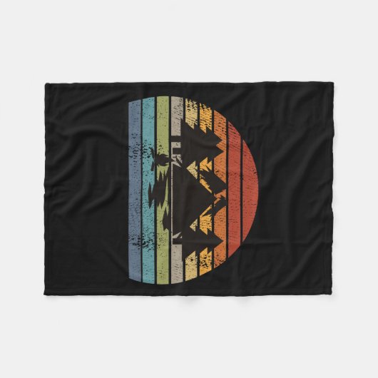 Camping Tents Retro Fleecedecke (Vorderseite (Horizontal))