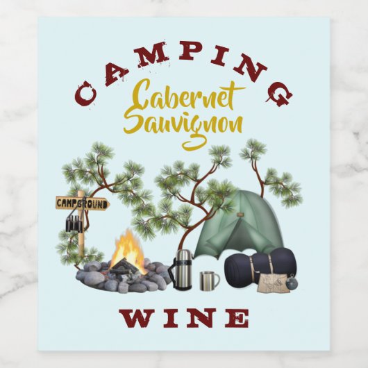 Camping Thema Custom Wine Labels Weinetikett (Einzelnes Label)