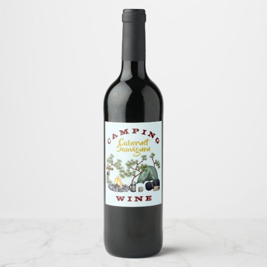 Camping Thema Custom Wine Labels Weinetikett (Vorderseite)