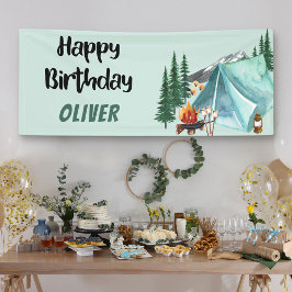Camping Thema Happy Birthday Banner