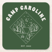 Camping Thema Junggeselinnen-Abschied Green Rechteckiger Pappuntersetzer (Vorderseite)