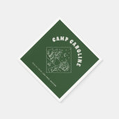 Camping Thema Junggeselinnen-Abschied Green Serviette (Ecke)