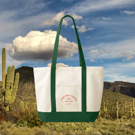 Camping Thema Orange Familienwappen Green Trimm Tragetasche