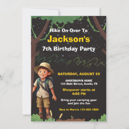 Camping Thema Outdoor Adventure Geburtstag Einladung