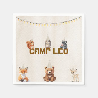 Camping-Thema Waldtiere Geburtstag Papier Serviett Serviette
