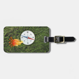 Camping theme Campfire and Compass Personalize Gepäckanhänger