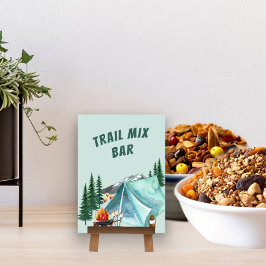 Camping Theme Editable Partys Food Bar Sign Tischnummer