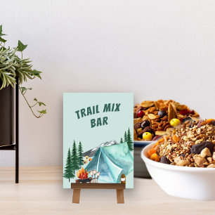 Camping Theme Editable Partys Food Bar Sign Tischnummer