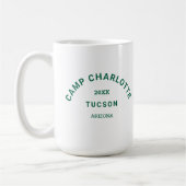 Camping Theme Forest Green Camp Wappen Bachelorett Kaffeetasse (Links)