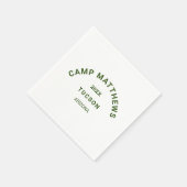 Camping Theme Forest Green Familienwappen Serviette (Ecke)