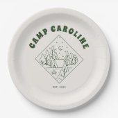 Camping Theme Junggeselinnen-Abschied Pappteller (Vorderseite)