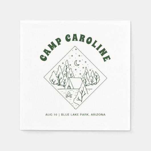 Camping Theme Junggeselinnen-Abschied Serviette (Vorderseite)