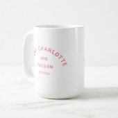 Camping Theme Pink Camp Wappen Bachelorette Kaffeetasse (Vorderseite Links)