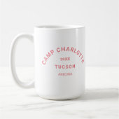 Camping Theme Pink Camp Wappen Bachelorette Kaffeetasse (Links)