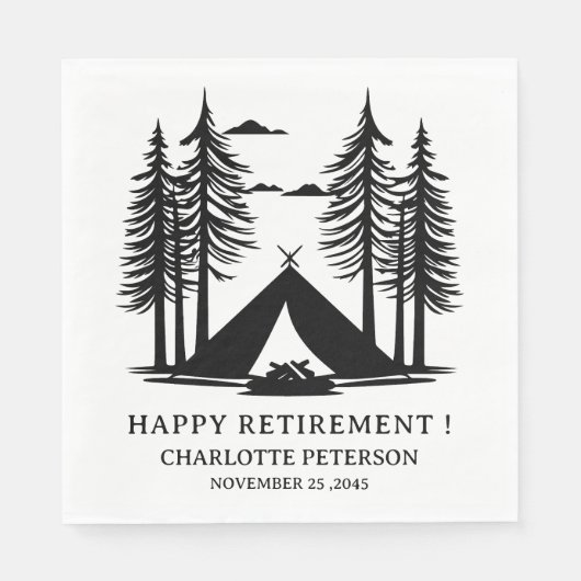 Camping Theme Retirement Party Napkins Serviette (Vorderseite)