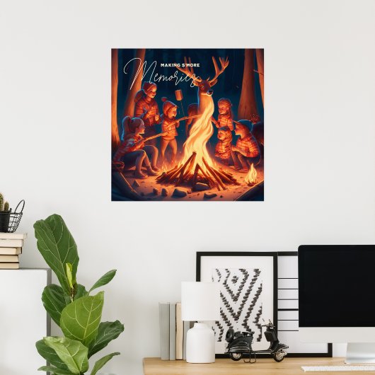 Camping Themed Art | S'mores machen Poster (Heimbüro)