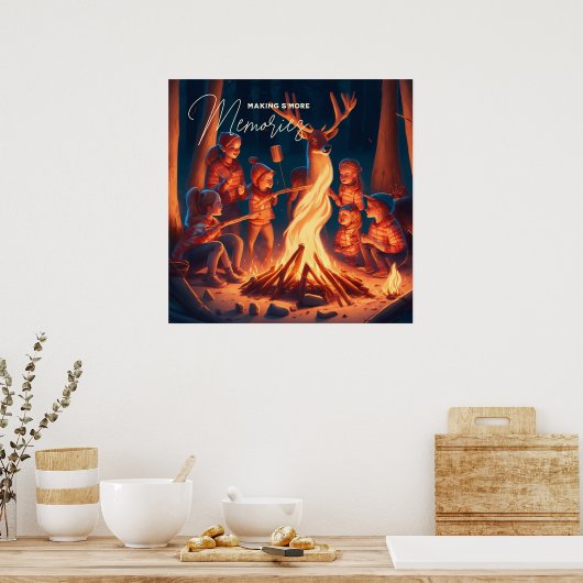 Camping Themed Art | S'mores machen Poster (Küche)