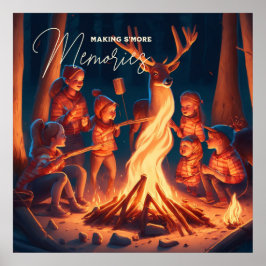 Camping Themed Art | S'mores machen Poster