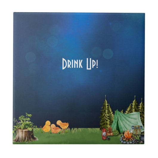 Camping Themed Baby Dusche Fliese (Vorderseite)