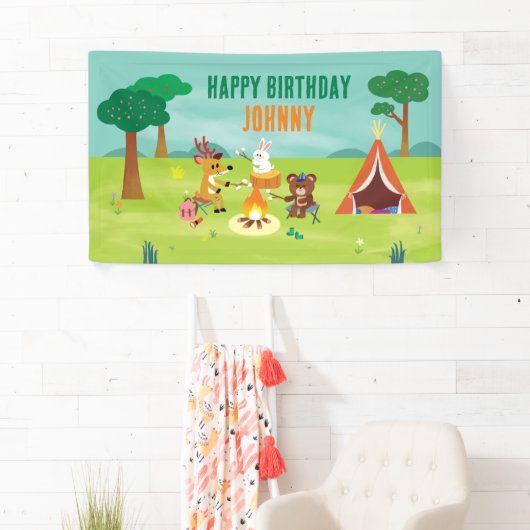 Camping Themed Birthday Banner (Insitu)