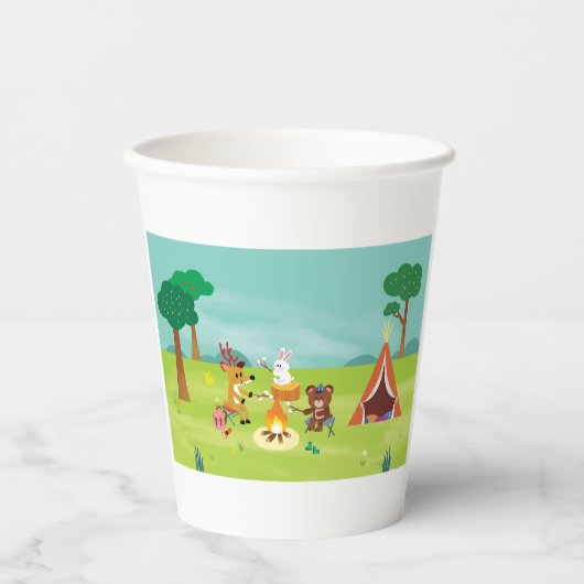 Camping Themed Birthday Cups Pappbecher (Vorderseite)