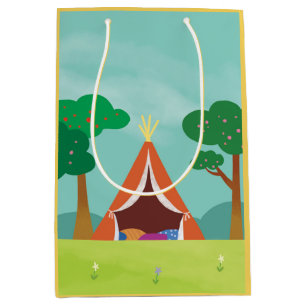 Camping Themed Birthday Goodie / Gift Bags Mittlere Geschenktüte