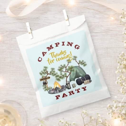 Camping Themed Gastgeschenk Bags Danke Geschenktütchen (Ausgeschnitten)