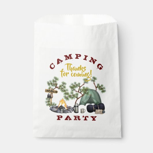 Camping Themed Gastgeschenk Bags Danke Geschenktütchen (Vorderseite)