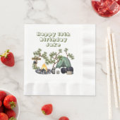 Camping Themed Happy Geburtstag Personalisiert Serviette (Beispiel)