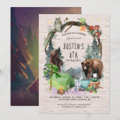 Camping Themed Party Einladung (Vorne/Hinten)