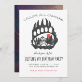 Camping Themed Party Einladung (Vorne/Hinten)