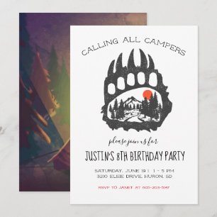 Camping Themed Party Einladung