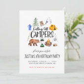 Camping Themed Party Einladung (Stehend Vorderseite)