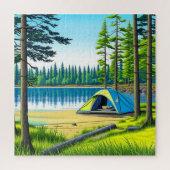 Camping Themed Tent in the Woods Puzzle (Vertikal)