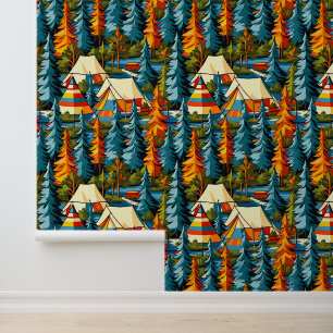 Camping Themed Tents and Teepee Tapete