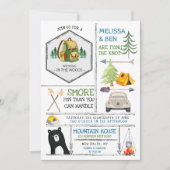 Camping Themed Wedding - Abzeichen & Icons Einladung (Vorderseite)