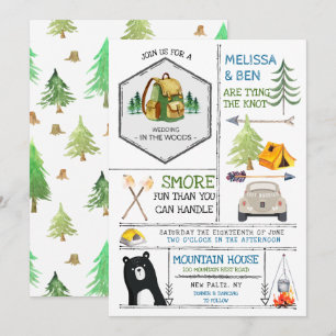 Camping Themed Wedding - Abzeichen & Icons Einladung