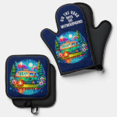 Camping Therapy Ofenhandschuh & Topflappen-Set (Vorderseite/Rückseite)