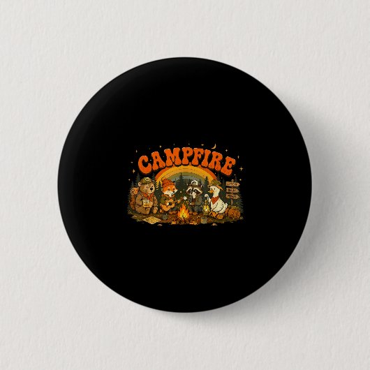 Camping-Tiere Lagerfeuer Camper Abenteuer Outdoor Button (Vorderseite)